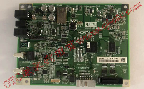 OTC DAIHEN L23400S00 arc IF circuit board – front view OTC DAIHEN L23400S00 genuine arc IF circuit board for FD19 robot control cabinet