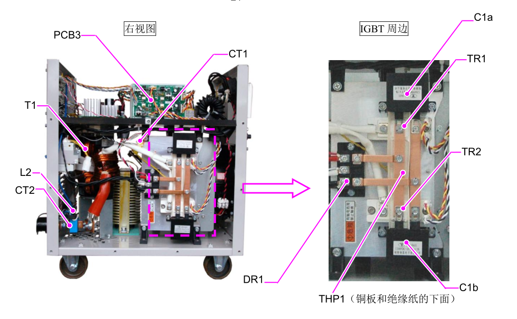 OTC Daihen CPVE400 - internal layout with part markings