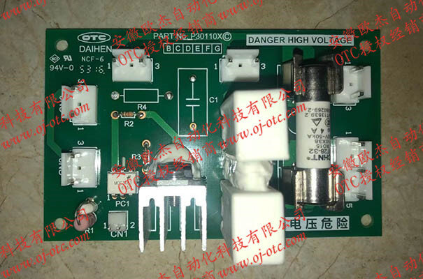 OTC DAIHEN P30110X circuit board label and connectors
