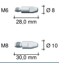 Binzel ABIROB® A500 silver-plated contact tips