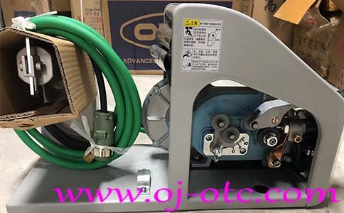 OTC DAIHEN CM-8201 wire feeder side view with connectors