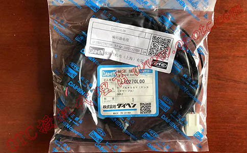 Close-up of OTC DAIHEN L10270L00 genuine encoder cable