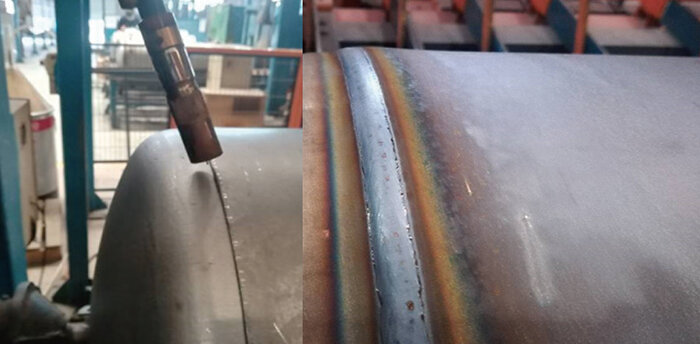DP-400(S-3) welding carbon steel air reservoir case - Uniform and beautiful weld