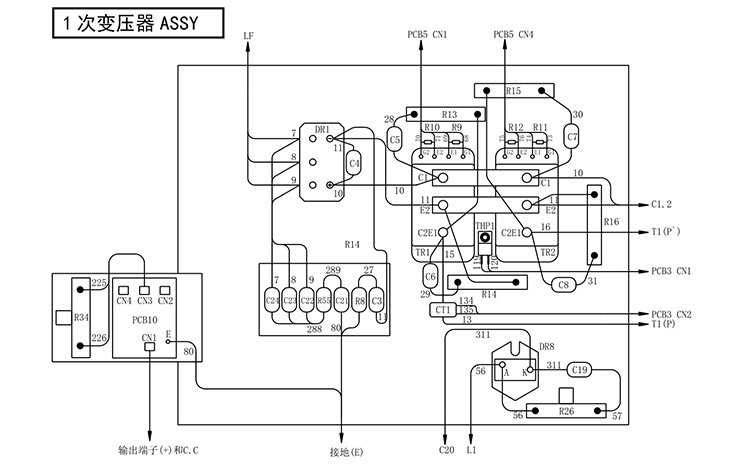 OTC Daihen AVP360 Primary Transformer ASSY Exploded View Diagram