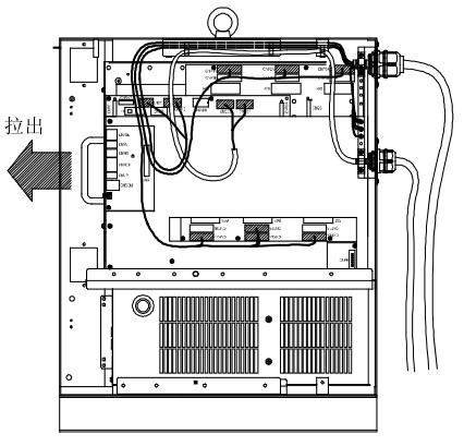 Schematic of OTC Daihen Robot IPM Drive Unit Pulled Out by 200mm