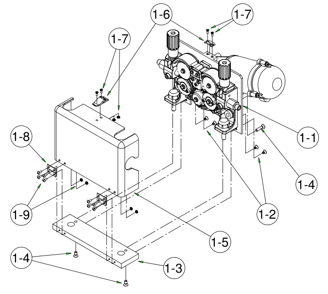 OTC Daihen Wire Feeder AF4012C Protective Cover L11236D00 Exploded View, Part Symbol Annotation