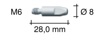 Binzel A300 Silver-Plated CuCrZr Contact Tip