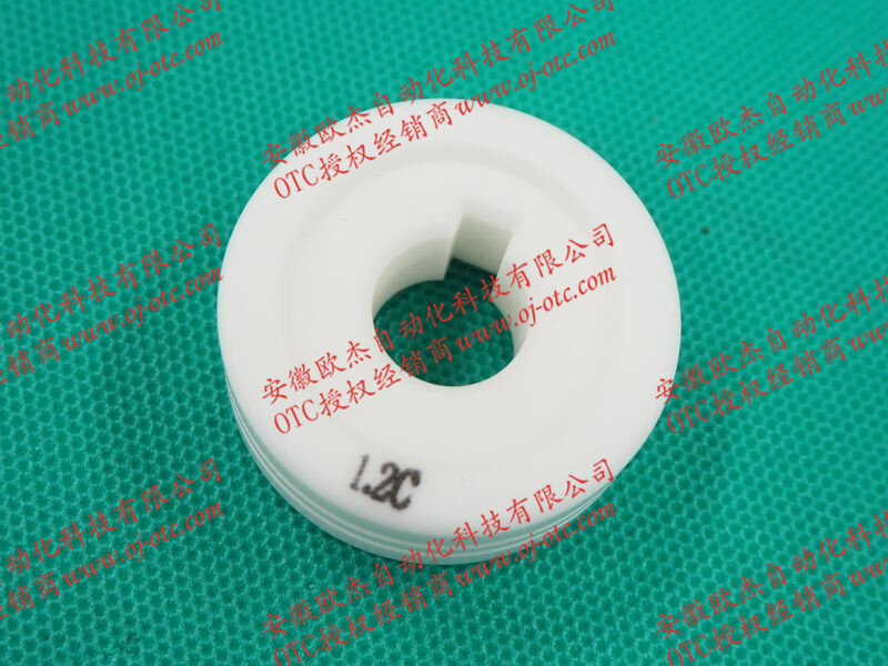 Genuine OTC Daihen Ceramic Wire Feed Roll K970E24 Front View