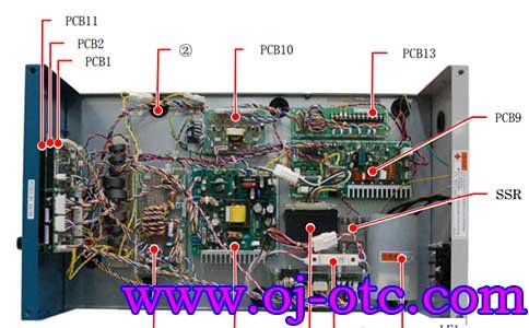 OTC ADP400 Welder Internal Layout OTC ADP400 Welder Internal Top View P10464U Position