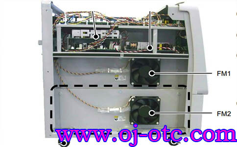 OTC M350L Welder Left Side Cooling Fan Position FM1 FM2 for 100-1429